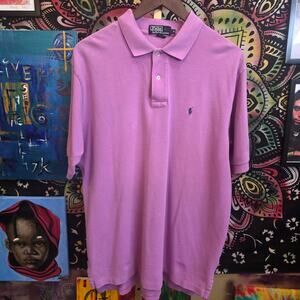 Rare Vintage 90s Polo By Ralph Lauren Pink Preppy Polo Shirt Size XL